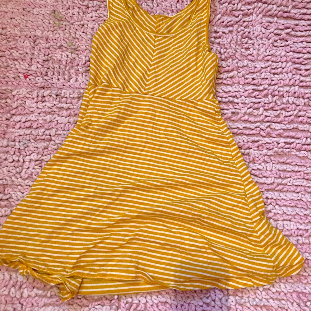 Old navy yellow/white striped dress L